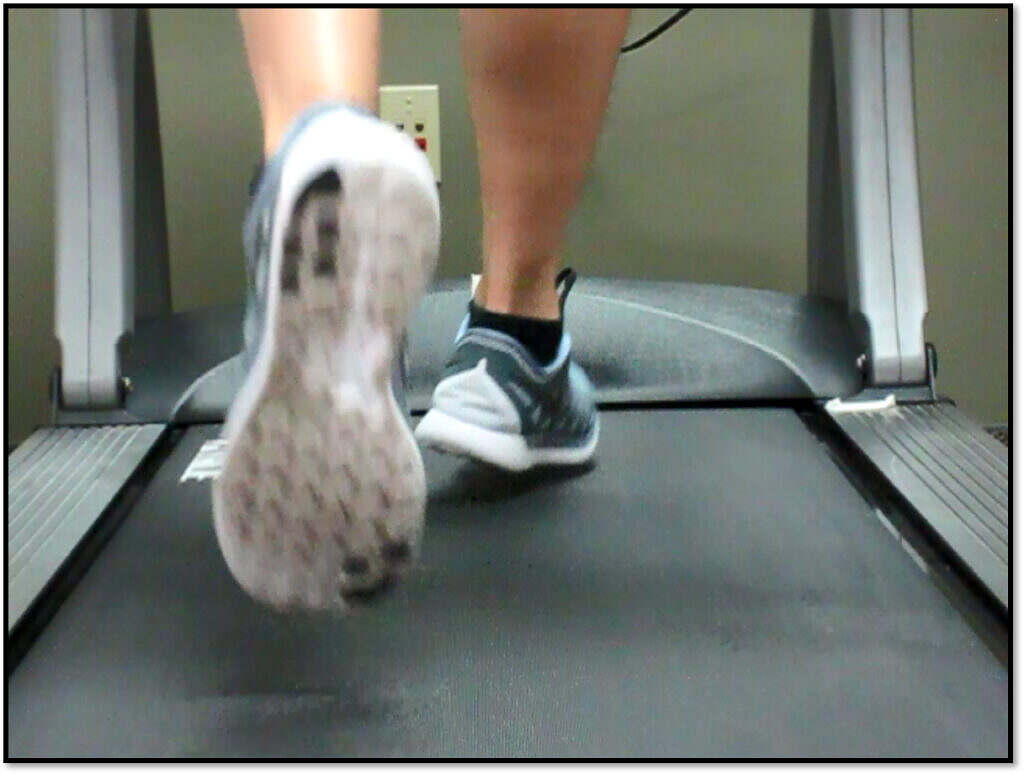 slow motion gait analysis - foot placement